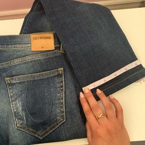 Jeans with True Religion logo Denim size23 with make in USA slim leg, low waist